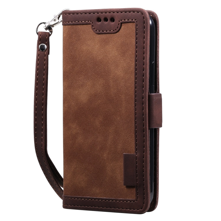 For iPhone 15 Pro Retro Splicing Horizontal Flip Leather Phone Case(Brown) - HoMEdemic™ 