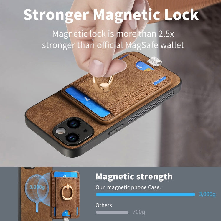 For iPhone 15 Pro Retro Splitable Magnetic Card Bag Leather Phone Case(Brown) - HoMEdemic™ 