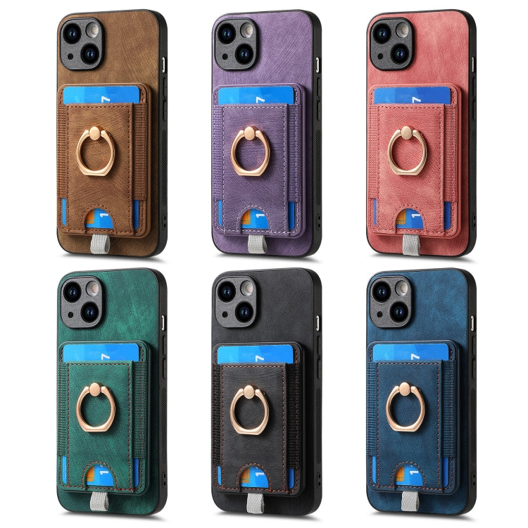 For iPhone 15 Pro Retro Splitable Magnetic Card Bag Leather Phone Case(Brown) - HoMEdemic™ 