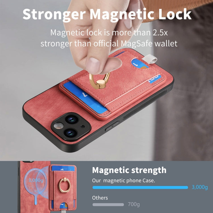 For iPhone 15 Pro Retro Splitable Magnetic Card Bag Leather Phone Case(Pink) - HoMEdemic™ 
