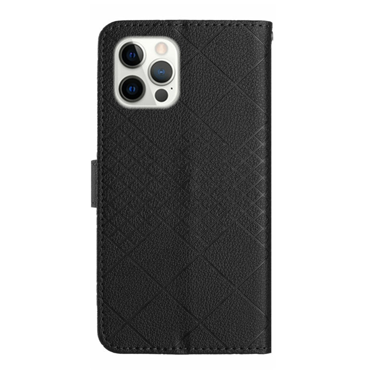 For iPhone 15 Pro Rhombic Grid Texture Leather Phone Case(Black) - HoMEdemic™ 