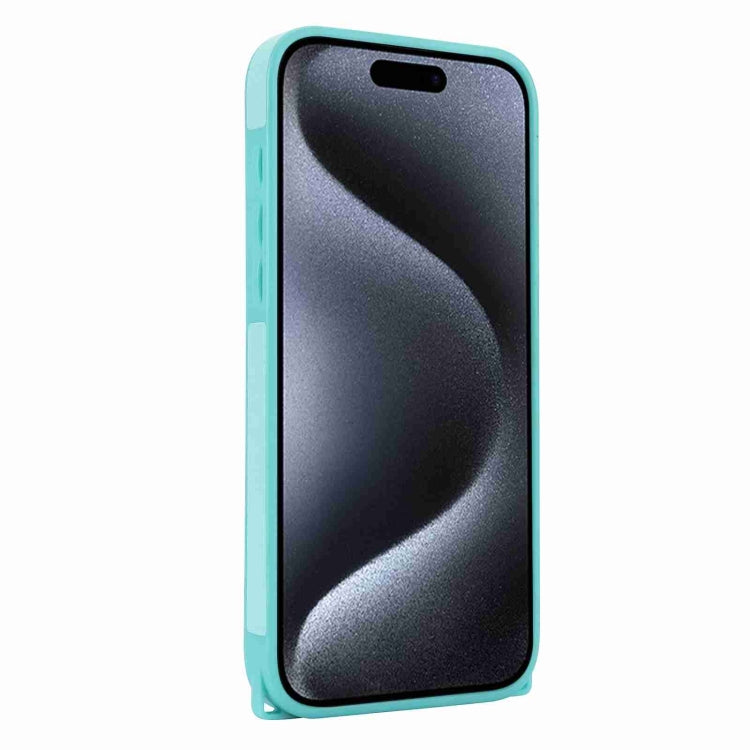 For iPhone 15 Pro Rhombic Texture Phone Case with Dual Lanyard(Green) - HoMEdemic™ 