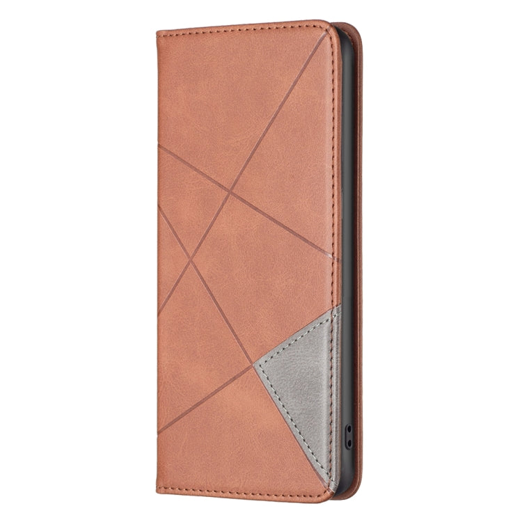 For iPhone 15 Pro Rhombus Texture Magnetic Leather Phone Case(Brown) - HoMEdemic™ 