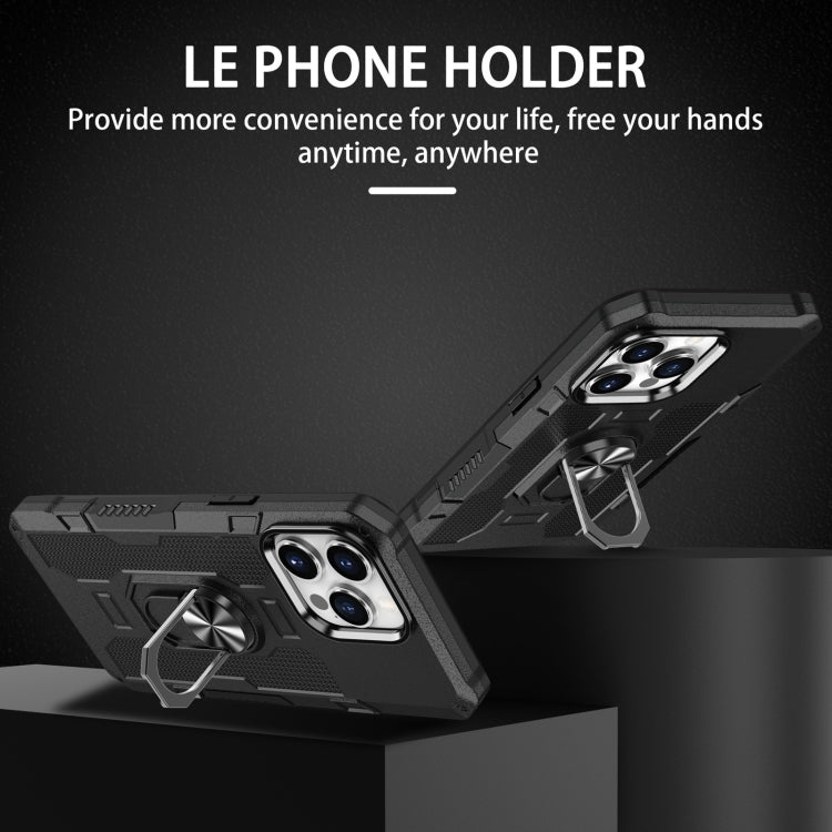 For iPhone 15 Pro Ring Holder Armor Hybrid Phone Case(Black) - HoMEdemic™ 