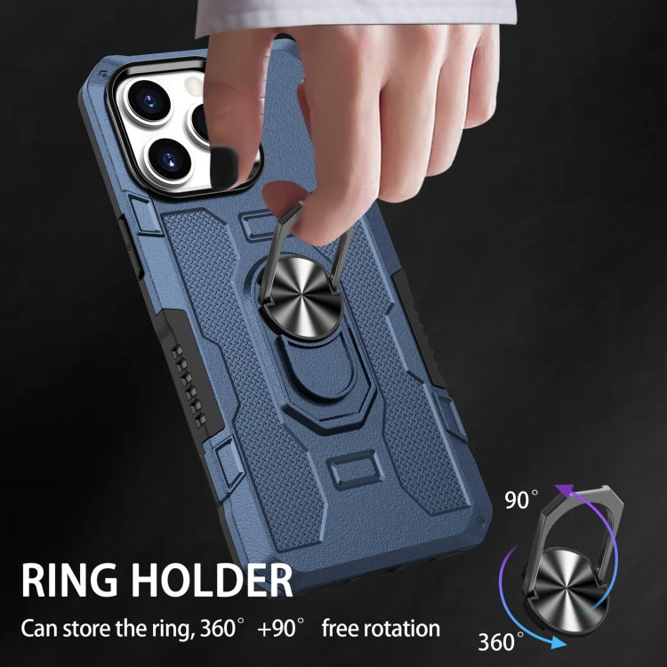 For iPhone 15 Pro Ring Holder Armor Hybrid Phone Case(Blue) - HoMEdemic™ 