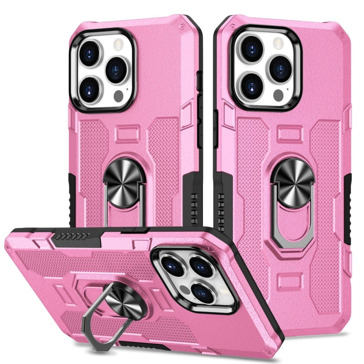 For iPhone 15 Pro Ring Holder Armor Hybrid Phone Case(Pink) - HoMEdemic™ 