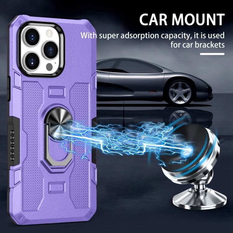 For iPhone 15 Pro Ring Holder Armor Hybrid Phone Case(Purple) - HoMEdemic™ 