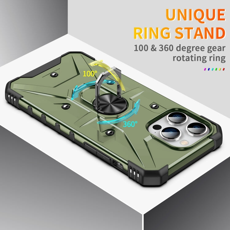 For iPhone 15 Pro Ring Holder Phone Case(Army Green) - HoMEdemic™ 