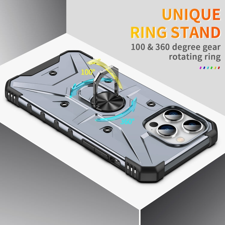 For iPhone 15 Pro Ring Holder Phone Case(Grey) - HoMEdemic™ 