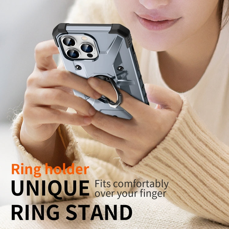 For iPhone 15 Pro Ring Holder Phone Case(Grey) - HoMEdemic™ 