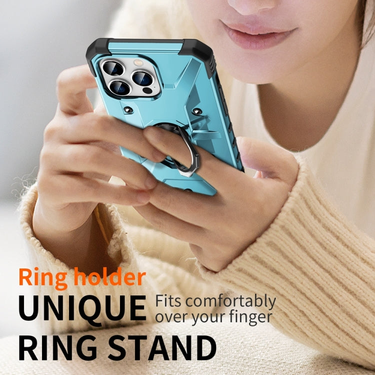 For iPhone 15 Pro Ring Holder Phone Case(Light Blue) - HoMEdemic™ 