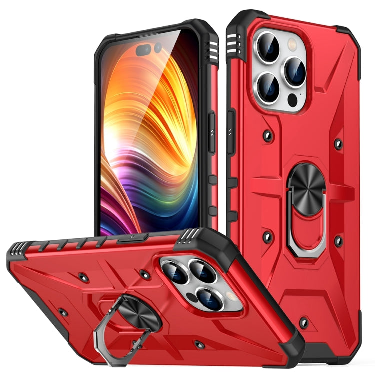 For iPhone 15 Pro Ring Holder Phone Case(Red) - HoMEdemic™ 