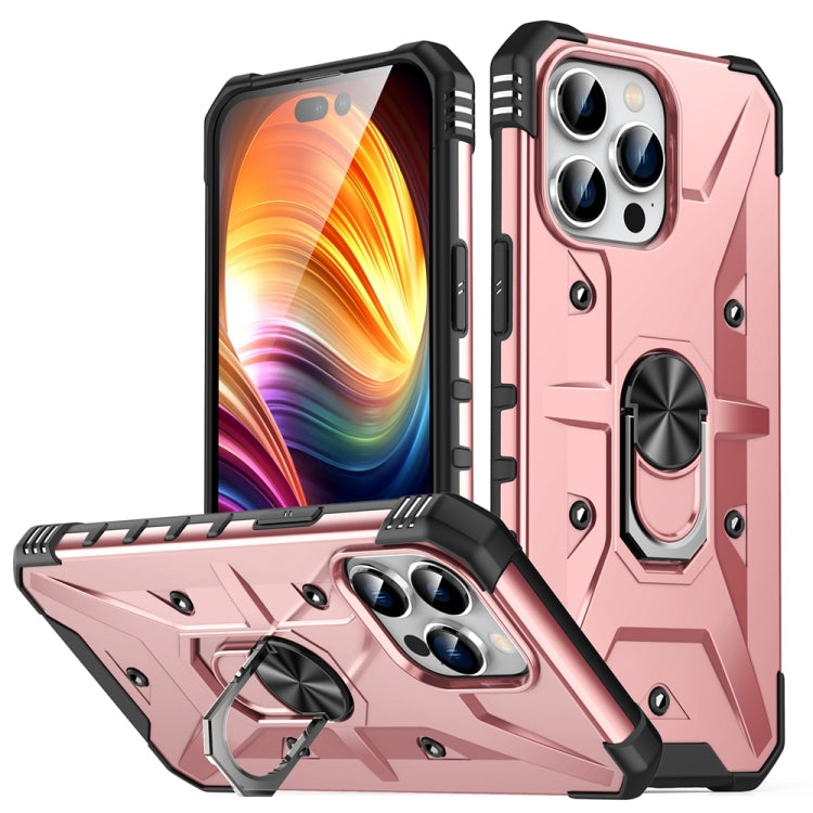 For iPhone 15 Pro Ring Holder Phone Case(Rose Gold) - HoMEdemic™ 