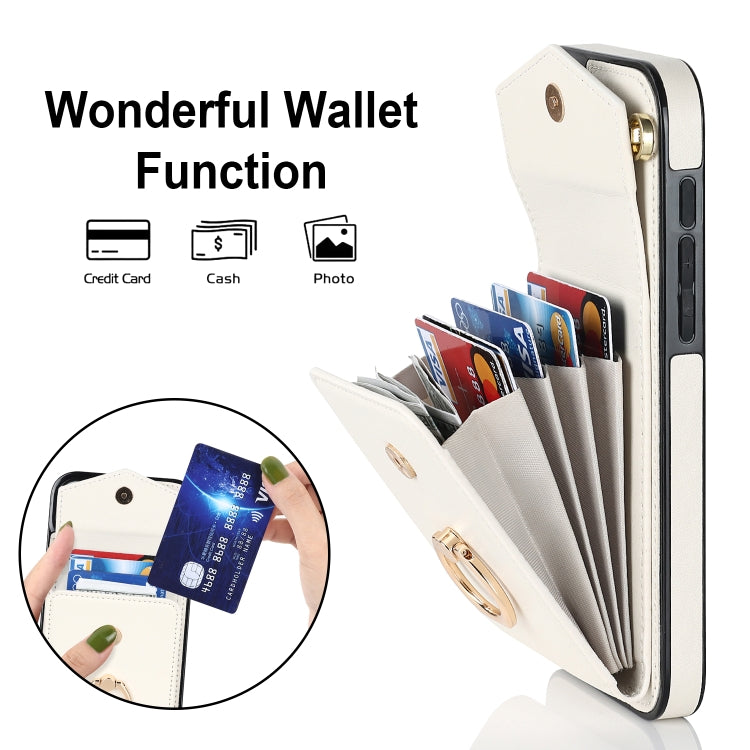 For iPhone 15 Pro Ring Holder RFID Card Slot Phone Case(Beige) - HoMEdemic™ 