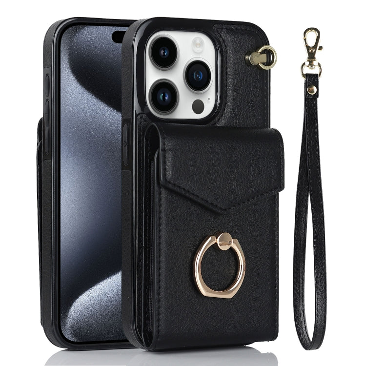 For iPhone 15 Pro Ring Holder RFID Card Slot Phone Case(Black) - HoMEdemic™ 
