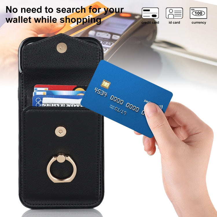 For iPhone 15 Pro Ring Holder RFID Card Slot Phone Case(Black) - HoMEdemic™ 