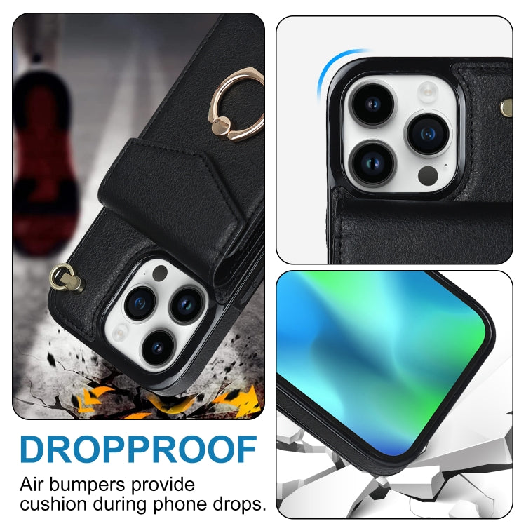 For iPhone 15 Pro Ring Holder RFID Card Slot Phone Case(Black) - HoMEdemic™ 
