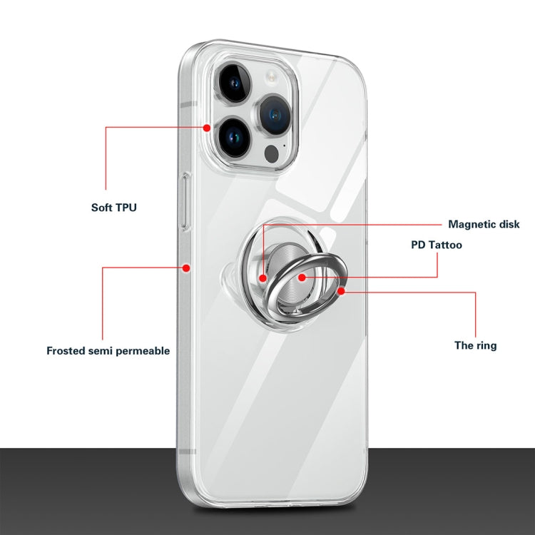 For iPhone 15 Pro Ring Holder TPU Phone Case(Transparent) - HoMEdemic™ 