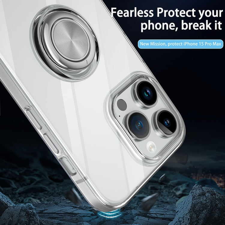 For iPhone 15 Pro Ring Holder TPU Phone Case(Transparent) - HoMEdemic™ 
