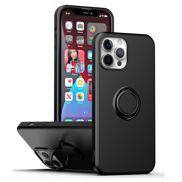 For iPhone 15 Pro Ring Kickstand Silicone Phone Case(Black) - HoMEdemic™ 