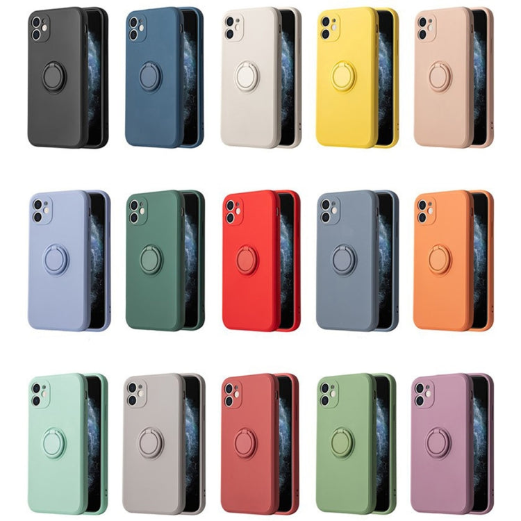 For iPhone 15 Pro Ring Kickstand Silicone Phone Case(Gray) - HoMEdemic™ 