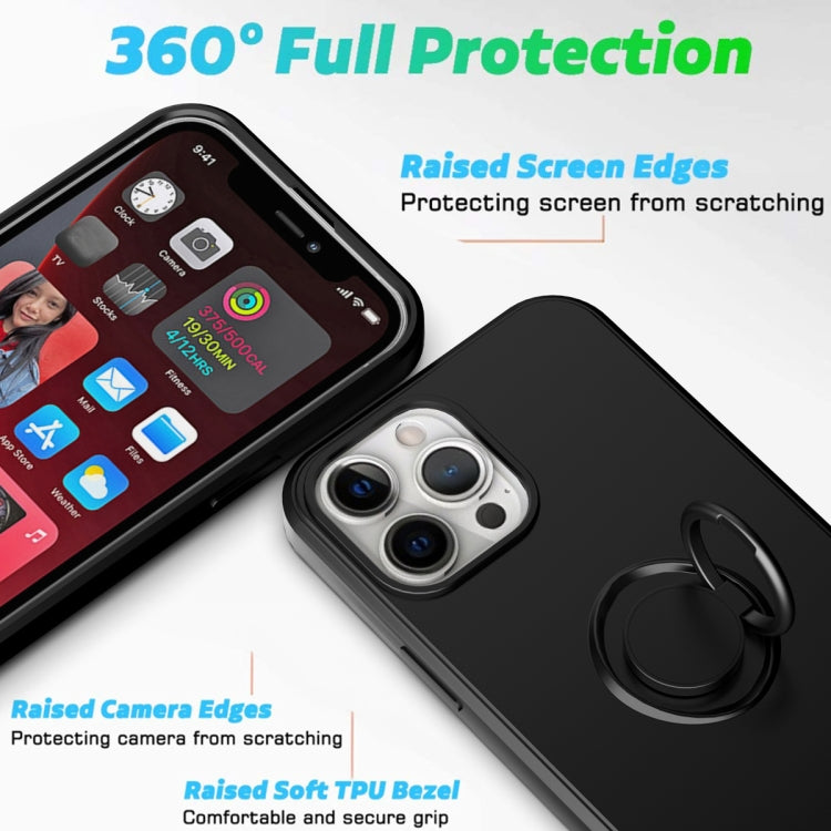 For iPhone 15 Pro Ring Kickstand Silicone Phone Case(Light Cyan) - HoMEdemic™ 