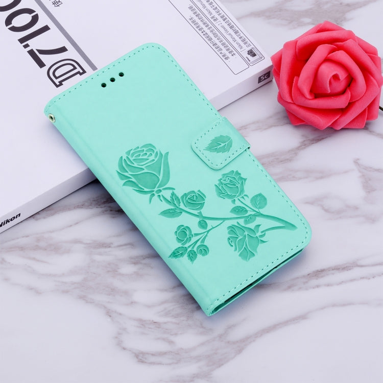 For iPhone 15 Pro Rose Embossed Flip PU Leather Phone Case(Green) - HoMEdemic™ 