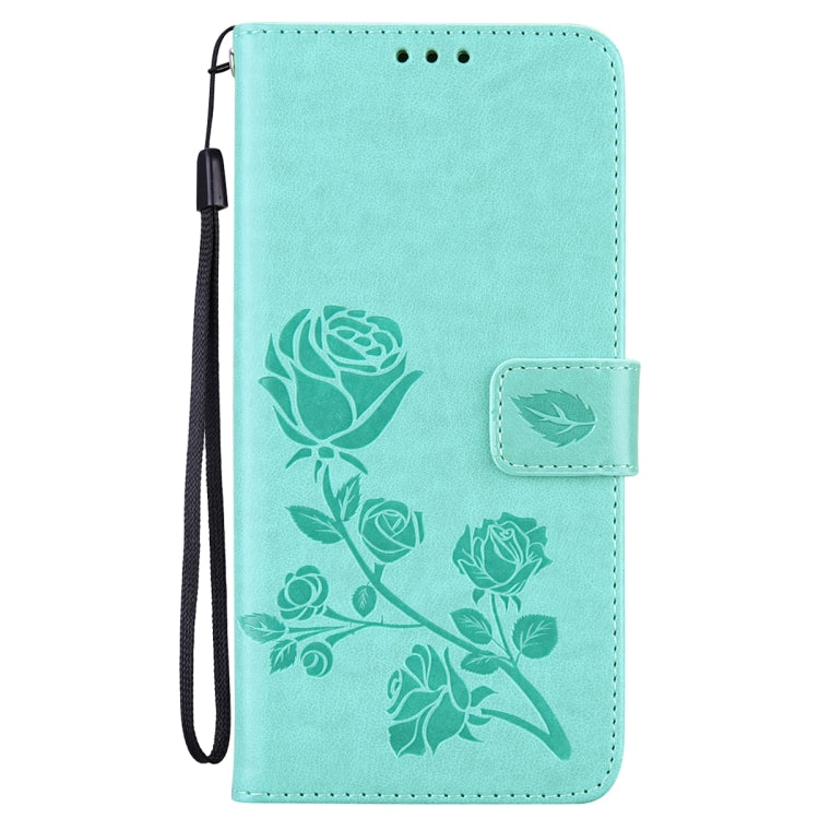 For iPhone 15 Pro Rose Embossed Flip PU Leather Phone Case(Green) - HoMEdemic™ 