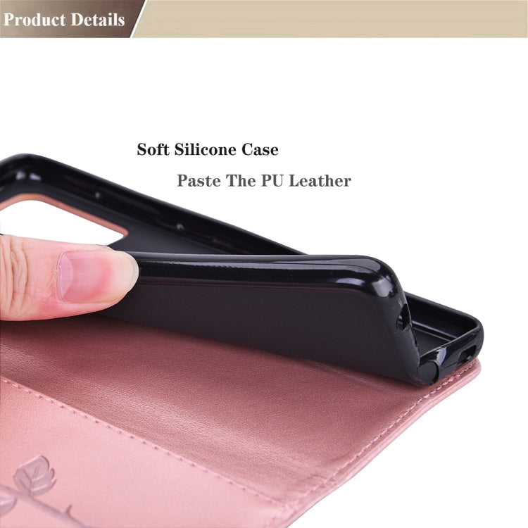 For iPhone 15 Pro Rose Embossed Flip PU Leather Phone Case(Rose Gold) - HoMEdemic™ 