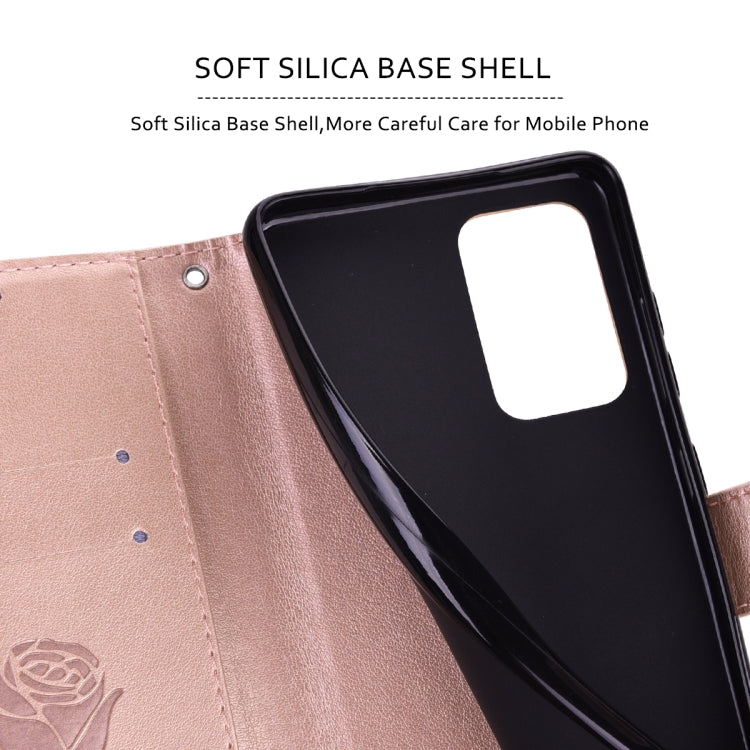 For iPhone 15 Pro Rose Embossed Flip PU Leather Phone Case(Rose Gold) - HoMEdemic™ 