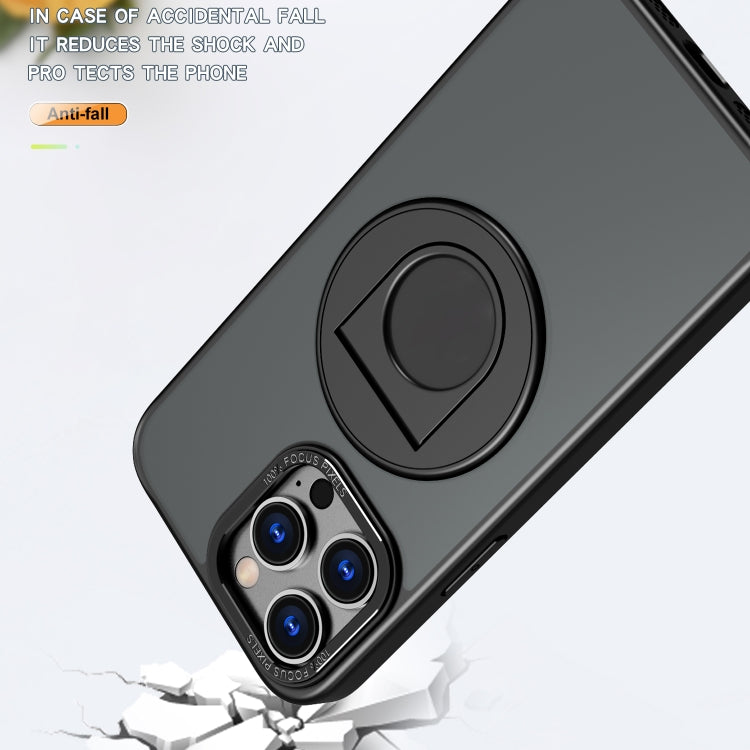 For iPhone 15 Pro Rotating Ring Magnetic Holder Phone Case(Black) - HoMEdemic™ 