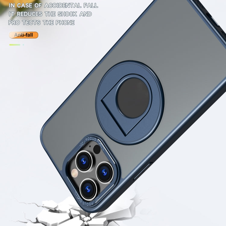 For iPhone 15 Pro Rotating Ring Magnetic Holder Phone Case(Blue) - HoMEdemic™ 