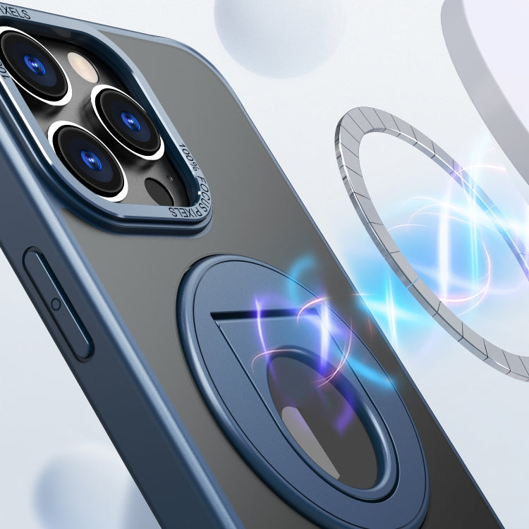For iPhone 15 Pro Rotating Ring Magnetic Holder Phone Case(Blue) - HoMEdemic™ 