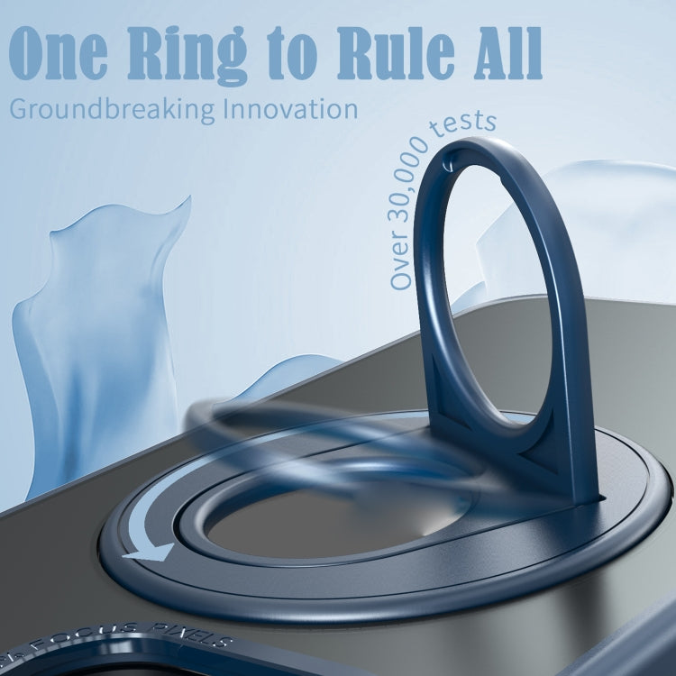 For iPhone 15 Pro Rotating Ring Magnetic Holder Phone Case(Blue) - HoMEdemic™ 