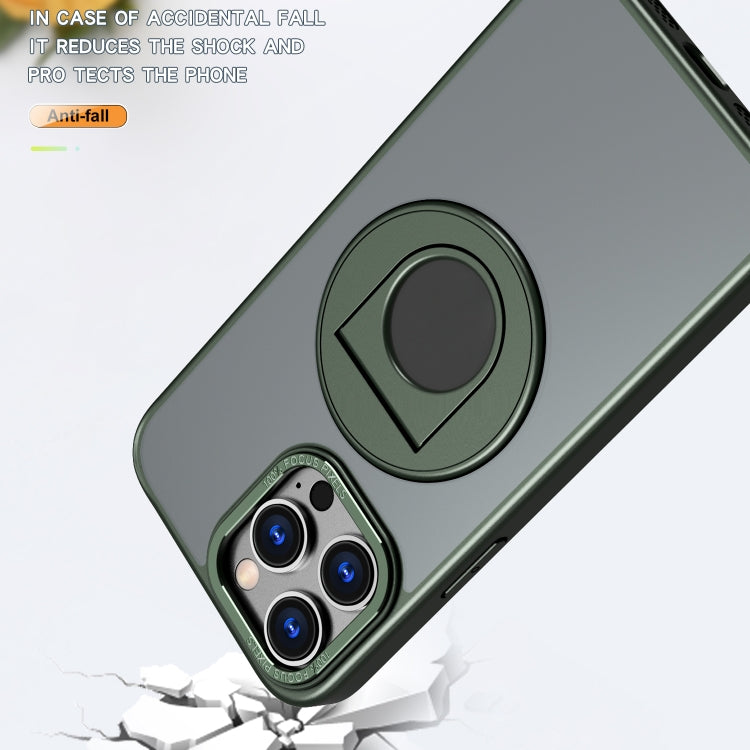 For iPhone 15 Pro Rotating Ring Magnetic Holder Phone Case(Green) - HoMEdemic™ 