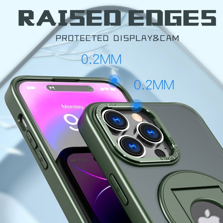 For iPhone 15 Pro Rotating Ring Magnetic Holder Phone Case(Green) - HoMEdemic™ 
