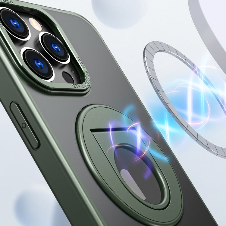 For iPhone 15 Pro Rotating Ring Magnetic Holder Phone Case(Green) - HoMEdemic™ 