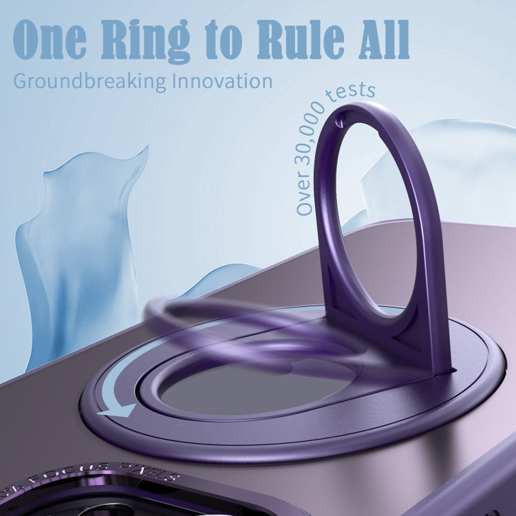 For iPhone 15 Pro Rotating Ring Magnetic Holder Phone Case(Purple) - HoMEdemic™ 