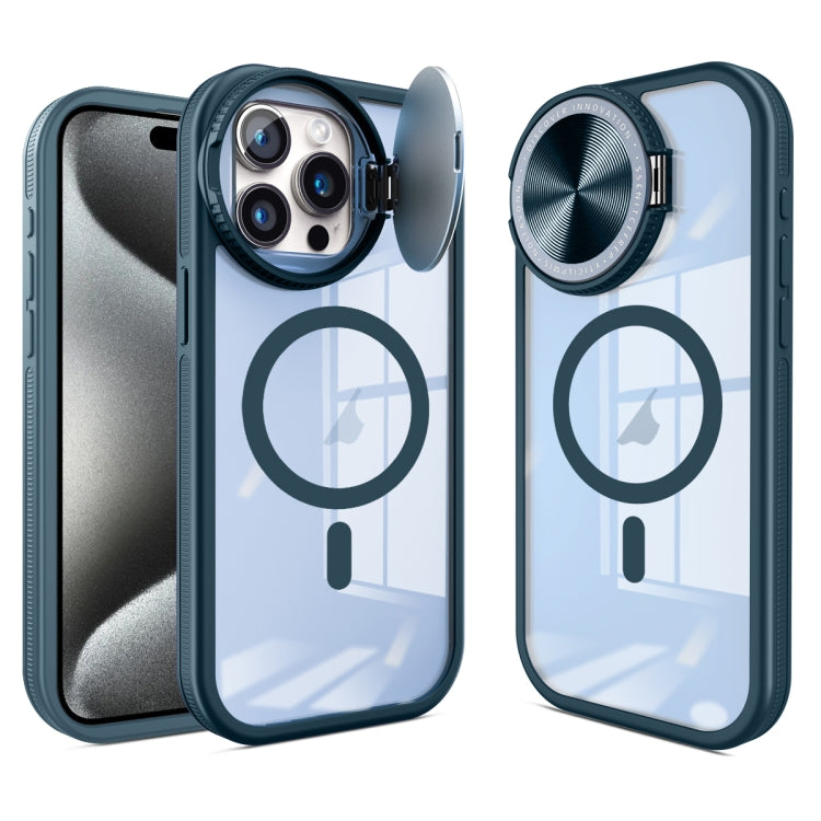 For iPhone 15 Pro Round Camshield MagSafe TPU Hybrid PC Phone Case(Blue) - HoMEdemic™ 