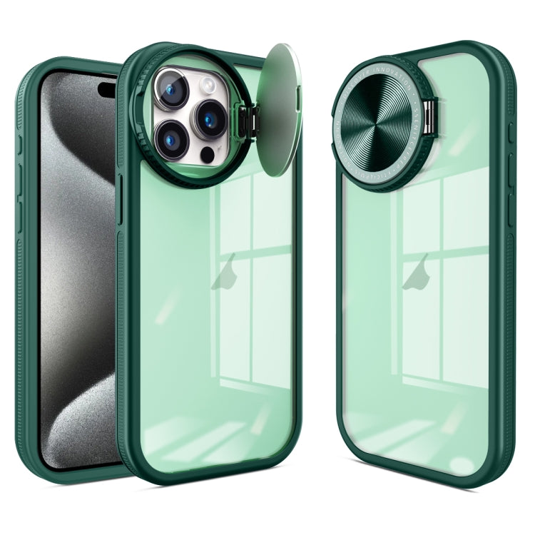 For iPhone 15 Pro Round Camshield TPU Hybrid PC Phone Case(Green) - HoMEdemic™ 