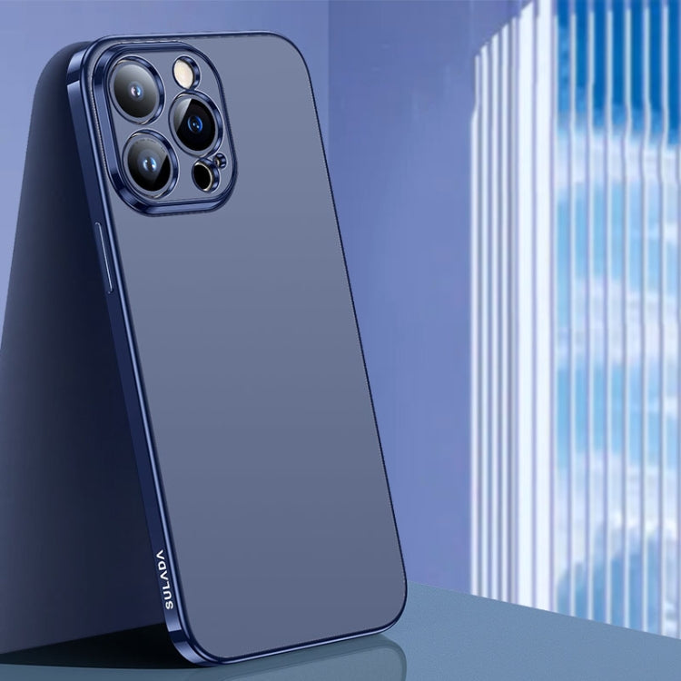 For iPhone 15 Pro SULADA Electroplating Frosted TPU Phone Case(Titanium Blue) - HoMEdemic™ 