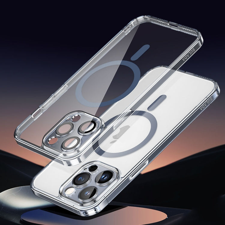 For iPhone 15 Pro SULADA Jingpin Series MagSafe All-inclusive Lens Electroplated TPU Phone Case(Transparent Blue) - HoMEdemic™ 