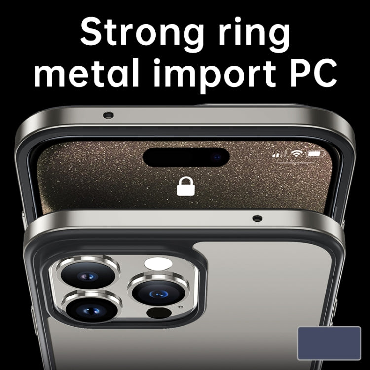For iPhone 15 Pro SULADA Metal Frame + Nano Glass + TPU Phone Case(Dark Purple) - HoMEdemic™ 