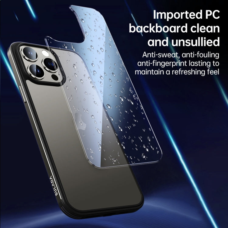 For iPhone 15 Pro SULADA Metal Frame + Nano Glass + TPU Phone Case(Dark Purple) - HoMEdemic™ 