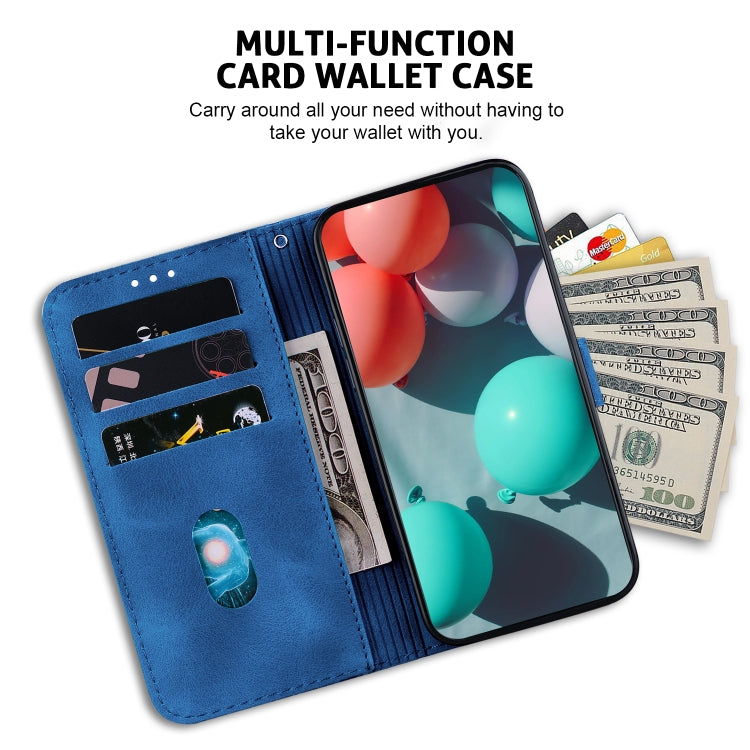 For iPhone 15 Pro Seven-shaped Embossed Leather Phone Case(Blue) - HoMEdemic™ 
