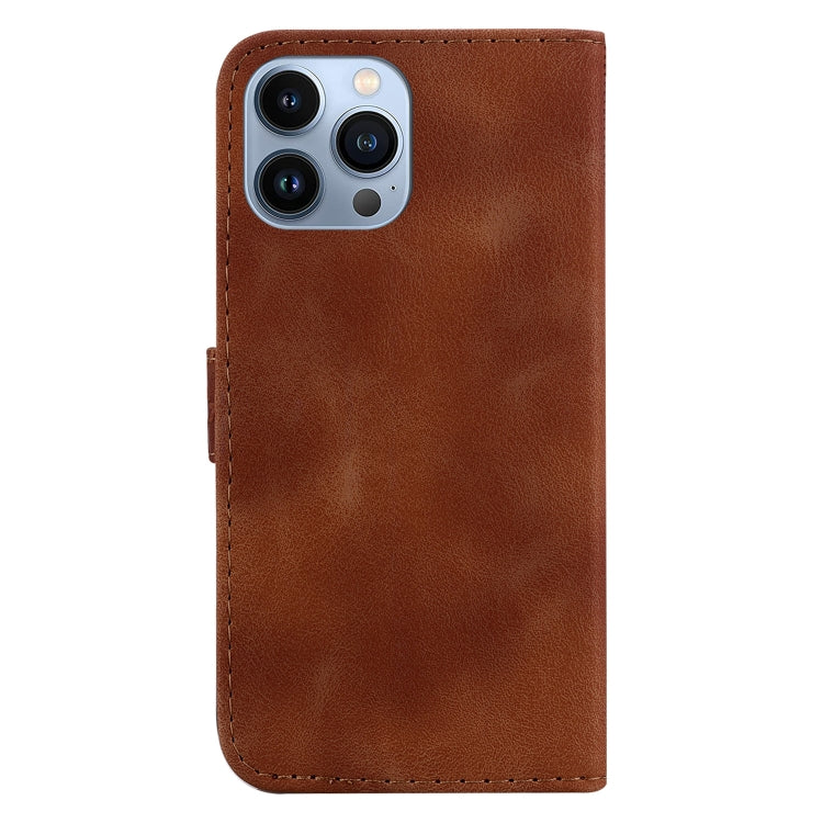 For iPhone 15 Pro Seven-shaped Embossed Leather Phone Case(Brown) - HoMEdemic™ 