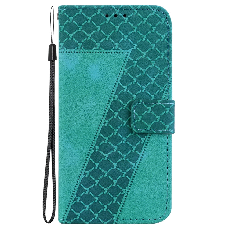 For iPhone 15 Pro Seven-shaped Embossed Leather Phone Case(Green) - HoMEdemic™ 
