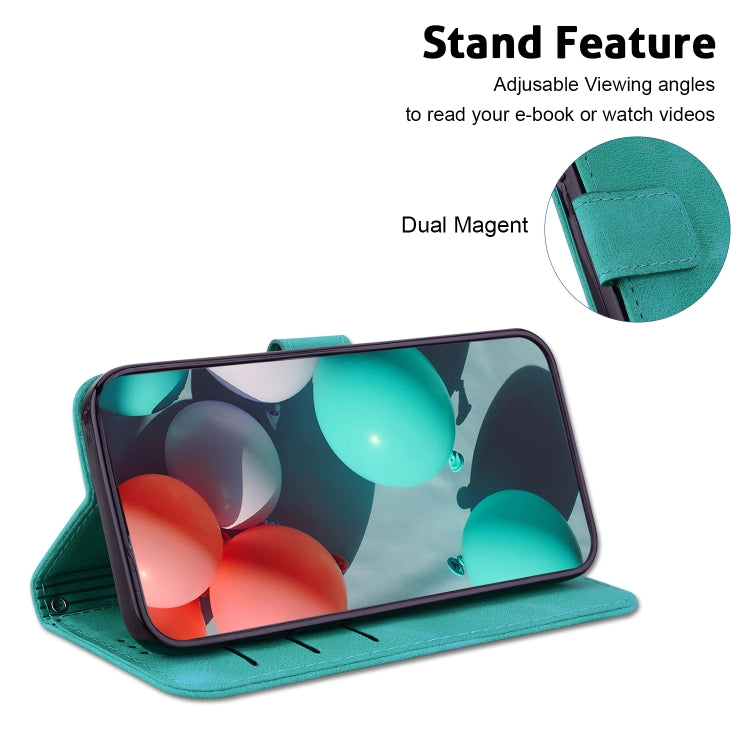 For iPhone 15 Pro Seven-shaped Embossed Leather Phone Case(Green) - HoMEdemic™ 