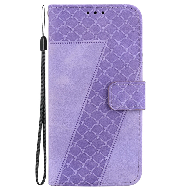 For iPhone 15 Pro Seven-shaped Embossed Leather Phone Case(Purple) - HoMEdemic™ 