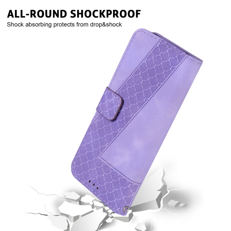 For iPhone 15 Pro Seven-shaped Embossed Leather Phone Case(Purple) - HoMEdemic™ 